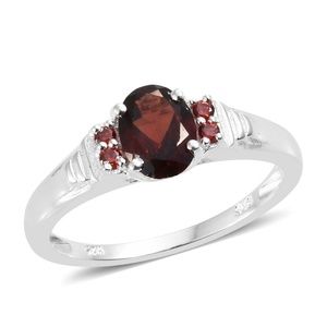 NEW Sz 5 Mozambique Garnet Sterling Silver Ring